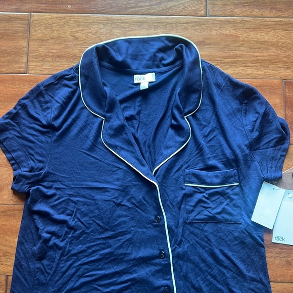 NWT Navy Blue Nordstrom Rack Pajama Top Size Small - Picture 3 of 4